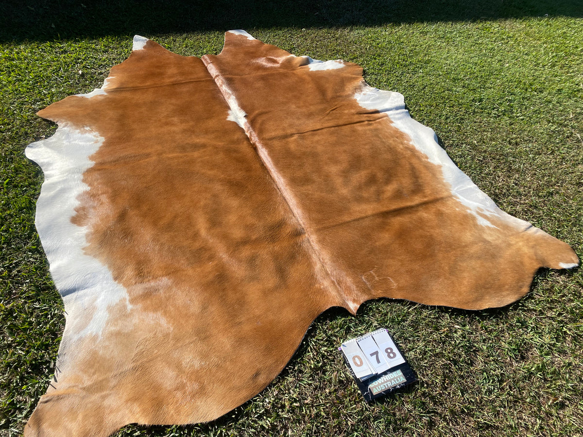 78. Brown white Hereford Cowhide Cowhides Australia