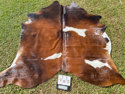 a165. Black White Reddish Cowhide