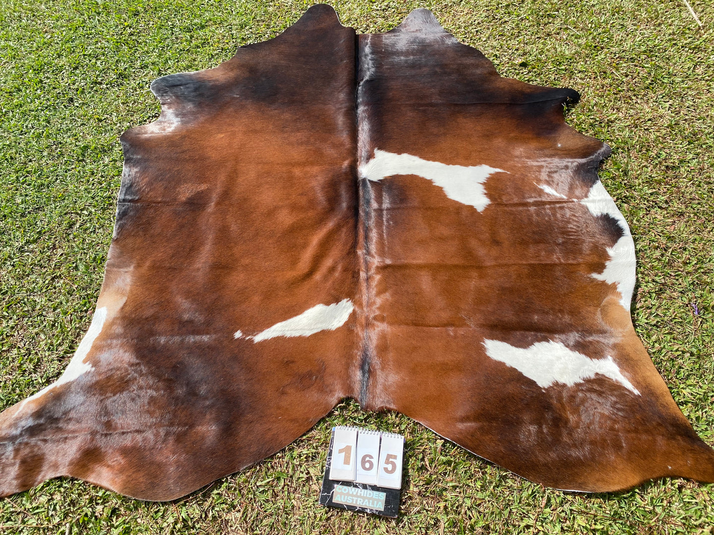 a165 Black white reddish Cowhide