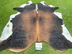 a110. Huge Black White Reddish Cowhide