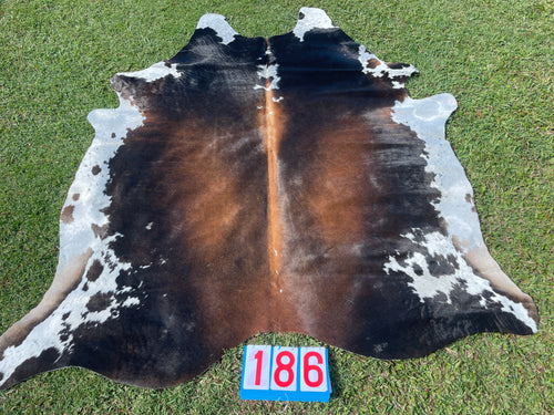 a186. Black White Red Cowhide
