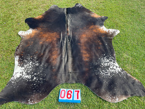 67. Black White Red Cowhide