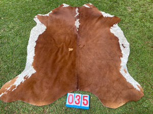 35. Tan and White Cowhide