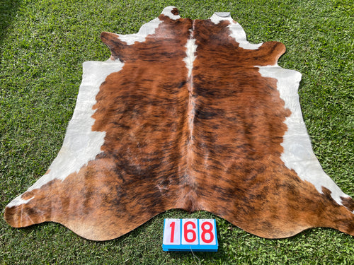 a168. Brindle White Belly Cowhide