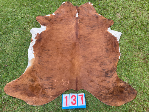a137. Brindle White Belly Cowhide