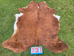 a137. Brindle White Belly Cowhide