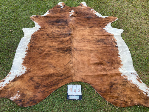 a143 Brindle white belly Cowhide