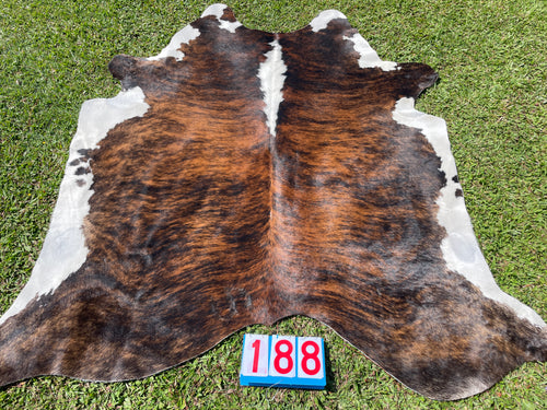 a188. Brindle White Belly Cowhide
