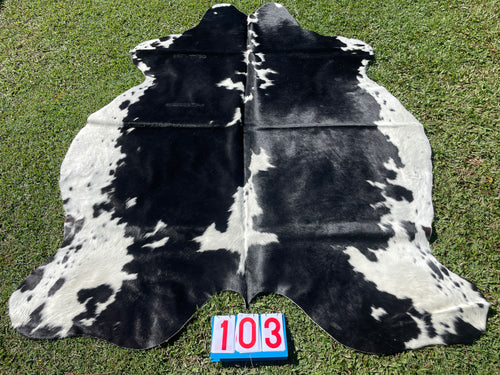 a103. Black White Cowhide