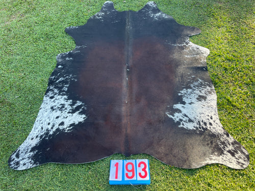 a193. Black White Red Speckled Cowhide
