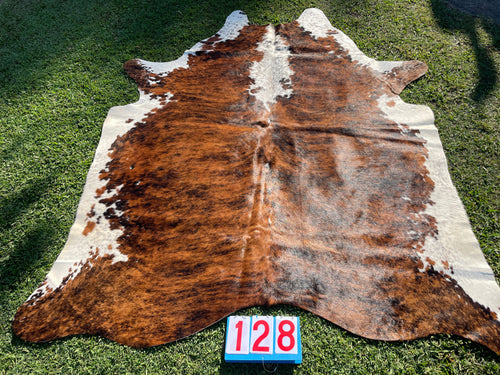 a128. Brindle White Belly Cowhide