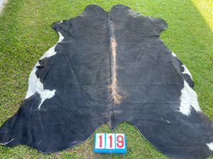 a119. Black White Reddish Cowhide