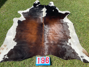 a196. Black White Red Cowhide