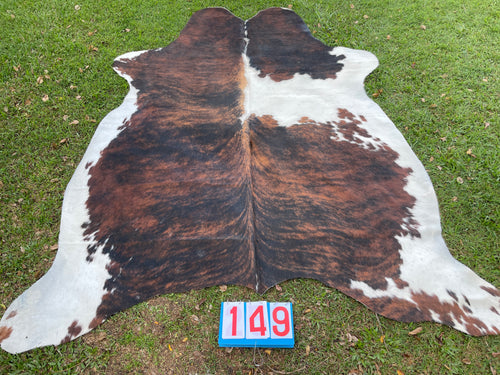 a149. Brindle White Belly Cowhide
