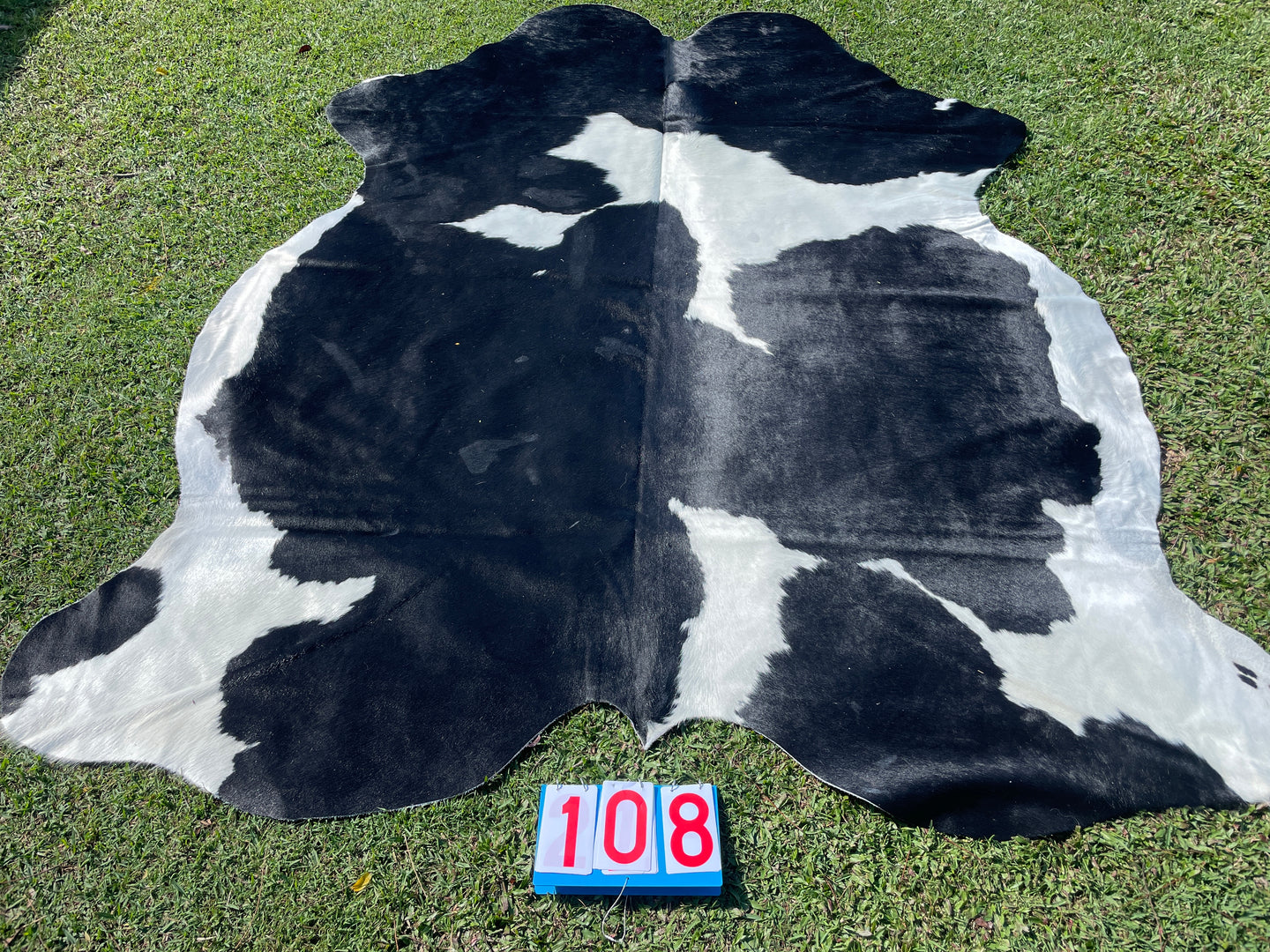 a108. Huge Black White Cowhide