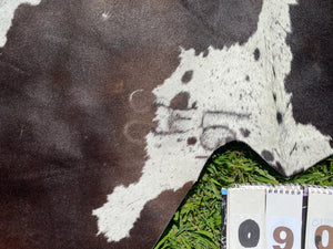 90. Chocolate and White Cowhide