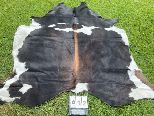 12. Black white reddish Cowhide