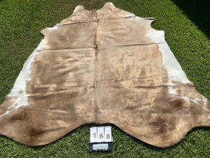 a168. Mocha and White Cowhide