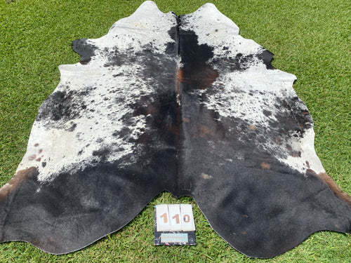 a110. Huge Black White Reddish Cowhide