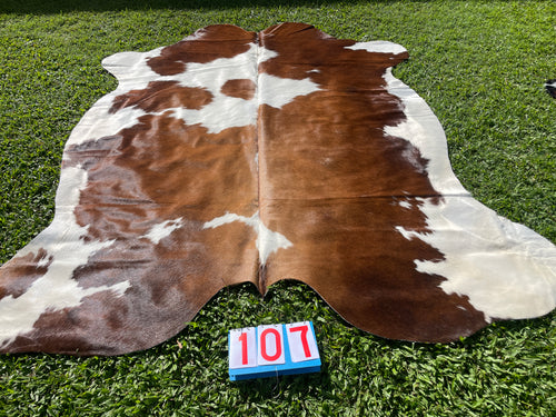 a107. Black White Reddish Cowhide