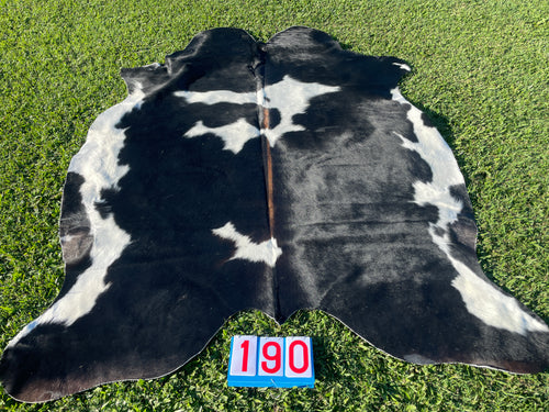 a190. Black White and Red Cowhide