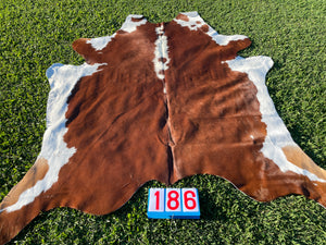a186. Hereford White Belly Cowhide