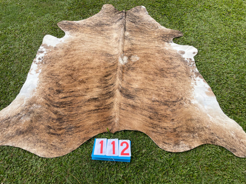 a112. Brindle and White Cowhide