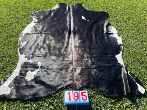 a195. Red Black and White Cowhide