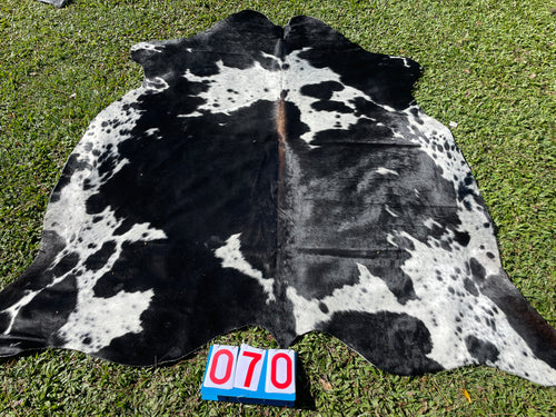 70. Black white and red Cowhide