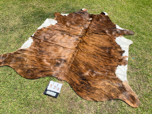 a138 Brindle white belly  Cowhide