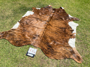 a138 Brindle white belly  Cowhide