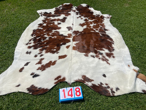a148. Black White Red Cowhide